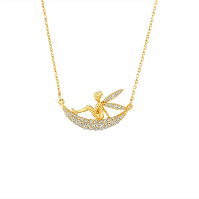 

24K Gold Jewelry Pendant Charm Angel Necklace