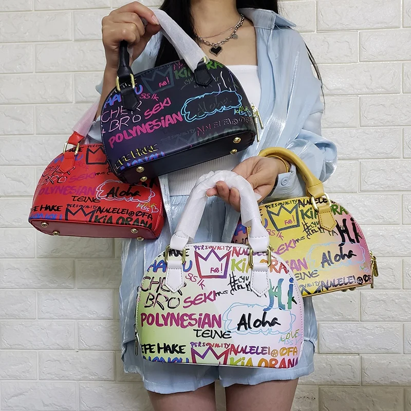 

2022 Trendy Graffiti Shoulder Bag Famous Brand Crossbody Women Hand Bags Ladies Small Purses And Handbags, White,black,multi color,red