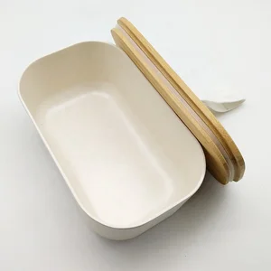 Eco Friendly Biodegradable Bamboo Fibre Lunch Box With Silicone Band