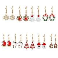 

Hot sale Nine sets Christmas earrings, Christmas tree snowflake elk bell Santa Claus gift earrings, earring set for women