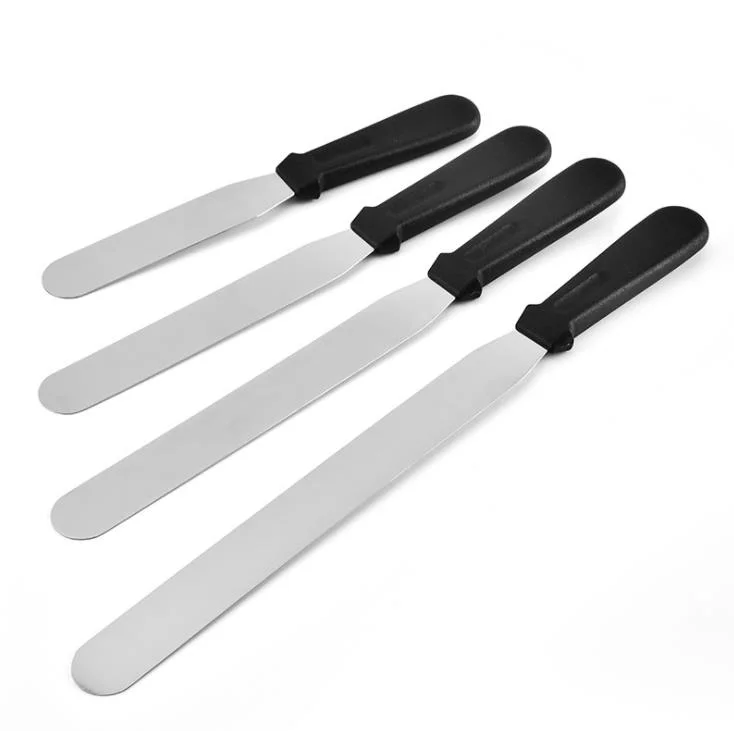 

2020 Wholesale 6/8/10/12 inch Baking Decorating Tools Set Cake Knife Spatula Butter Scraper for Cake Tools Baking Supplies, Black