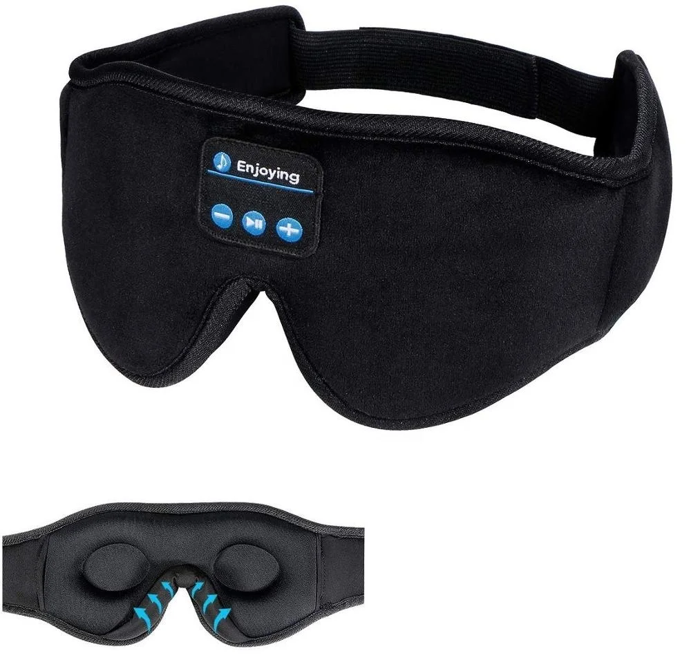 

2021 Amazon top seller 5.0 sleeping eye mask headphones 3d sleep eye mask, Black, gray