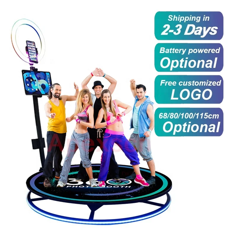 

Video Camera Portable Selfie Magic Mirror Photo Booth 360 Automatic Slow Rotating Ring Light 360 Photo Booth