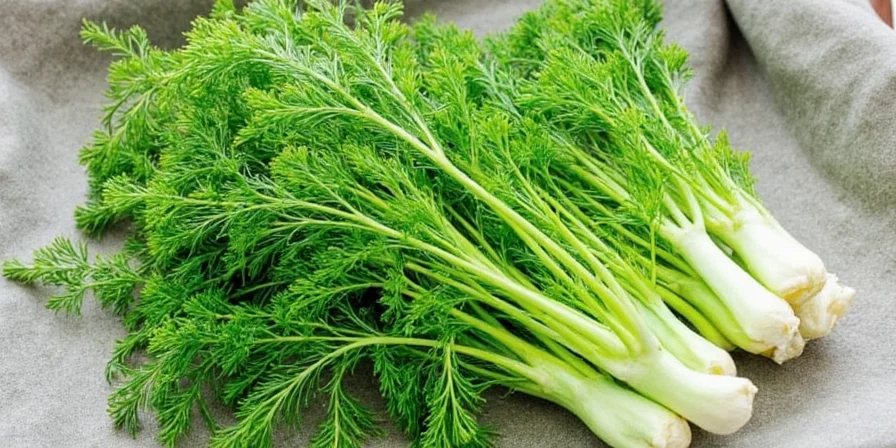 Home garden with fennel and dill plants