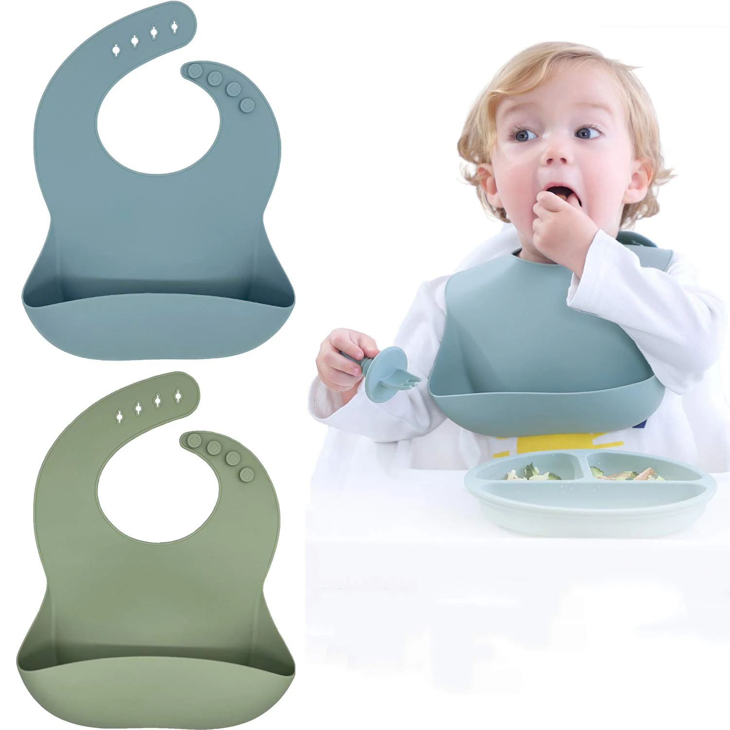 

Wholesale Bpa Free Plain Clothing Set Feeding Drool Organic Print Boy Waterproof Customized Sublimation Silicone Baby Bibs