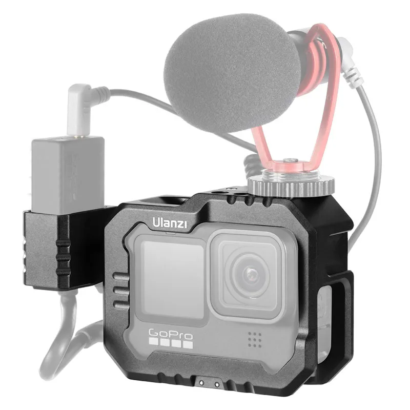 

ULANZI G9-14 Metal Camera Cage for Gopro Hero 9 Black Dual Cold Shoe Camera Vlog Cage