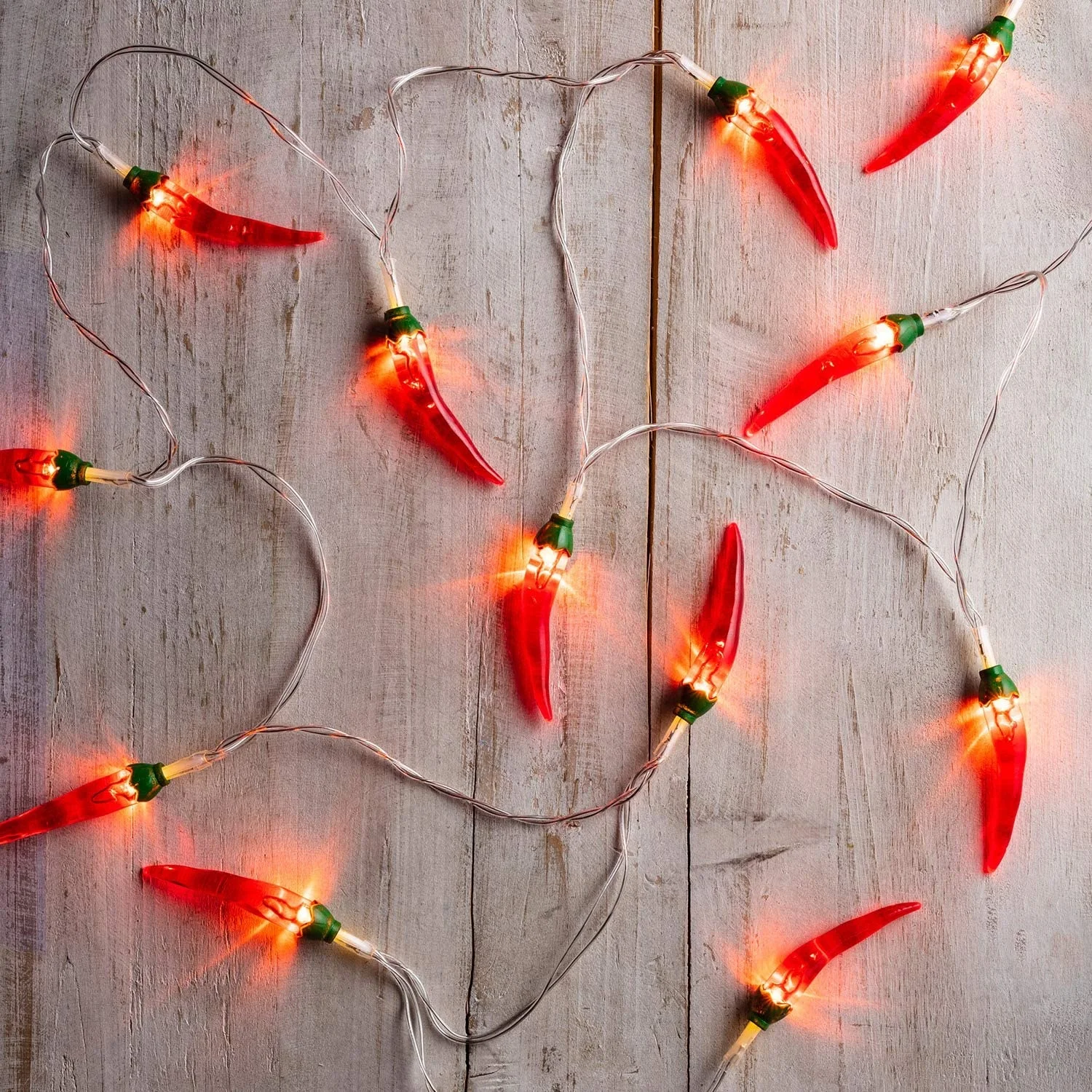 20 Red Chili Pepper Battery Operated LED Indoor & Outdoor String Lights