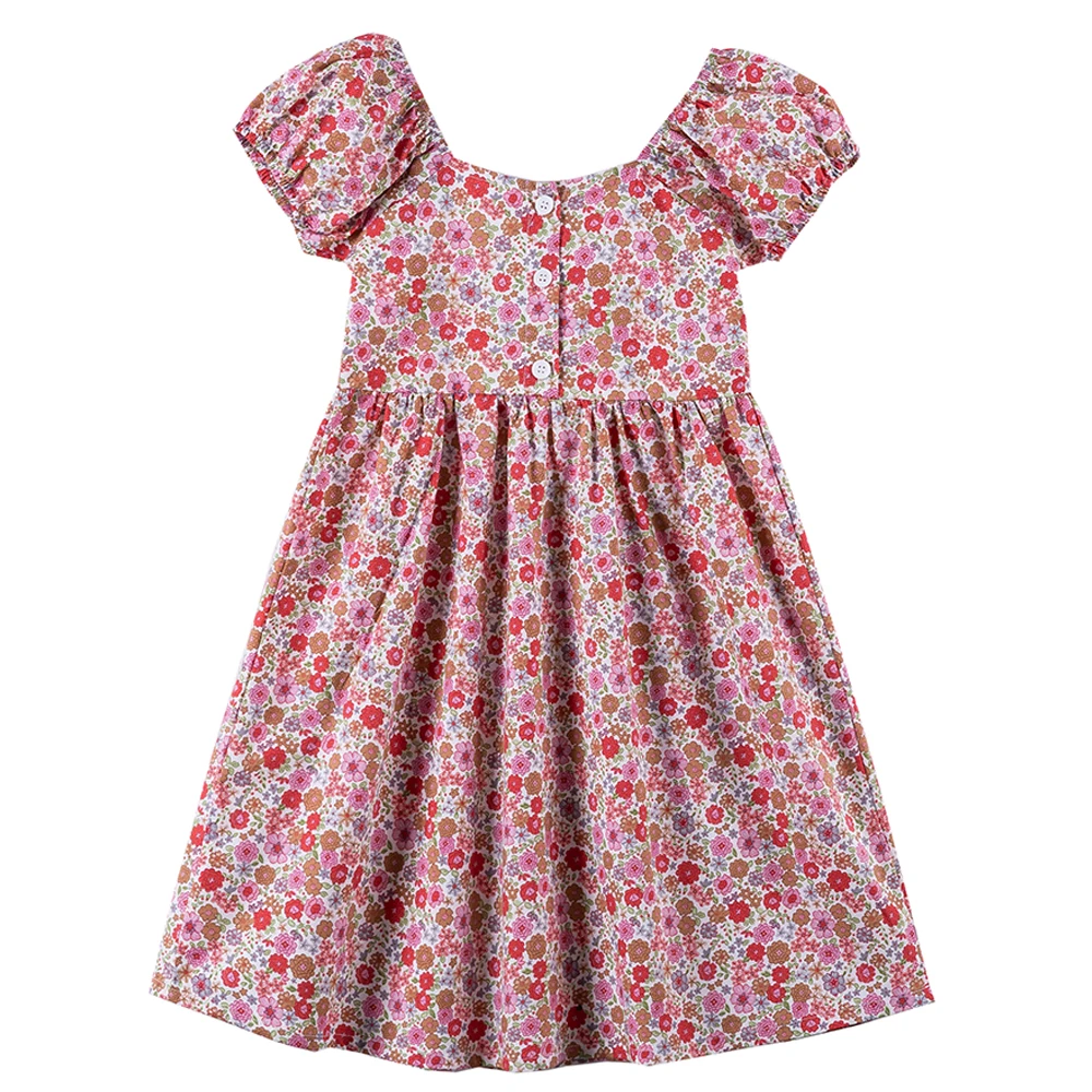 

Girls Flower Floral Printed Dress Short Sleeve Summer Casual Swing Dresses (2-12 Years)