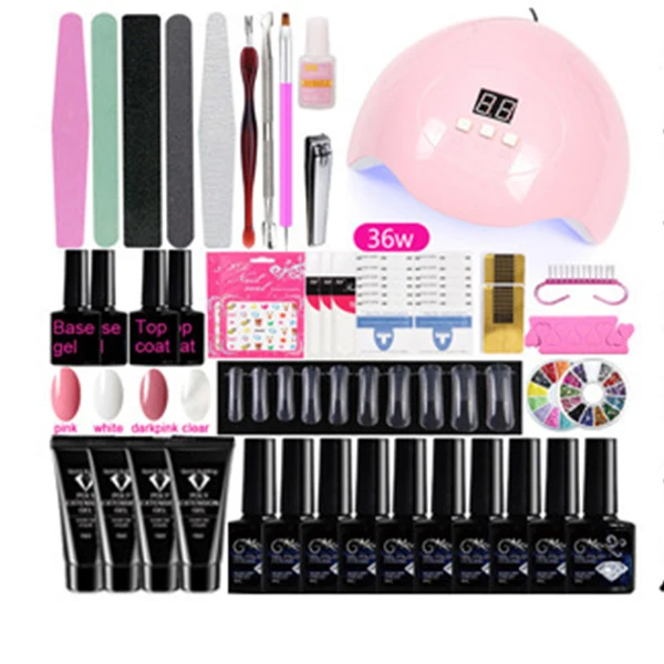 

Cheap Gel Color Nail Tips Brush Set With Nail Dryer