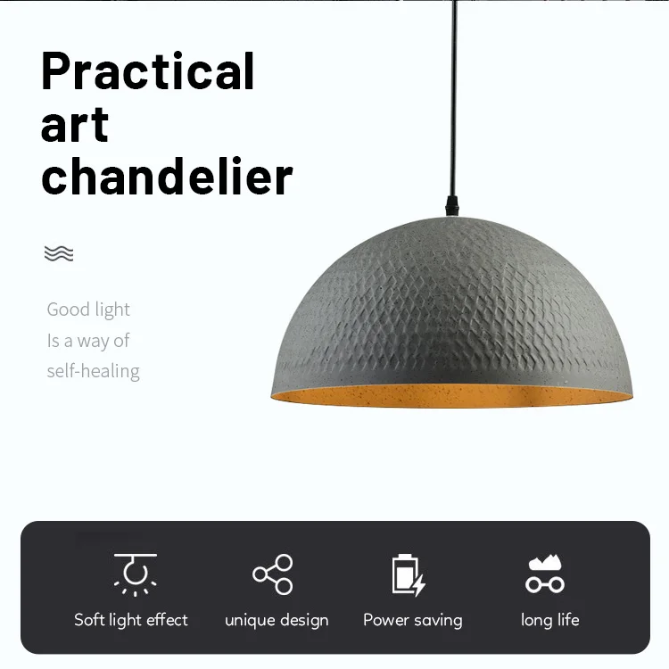 Trend Fresh Pastoral Style Leisure Cement Small Hanging Pendant Chandelier For Home