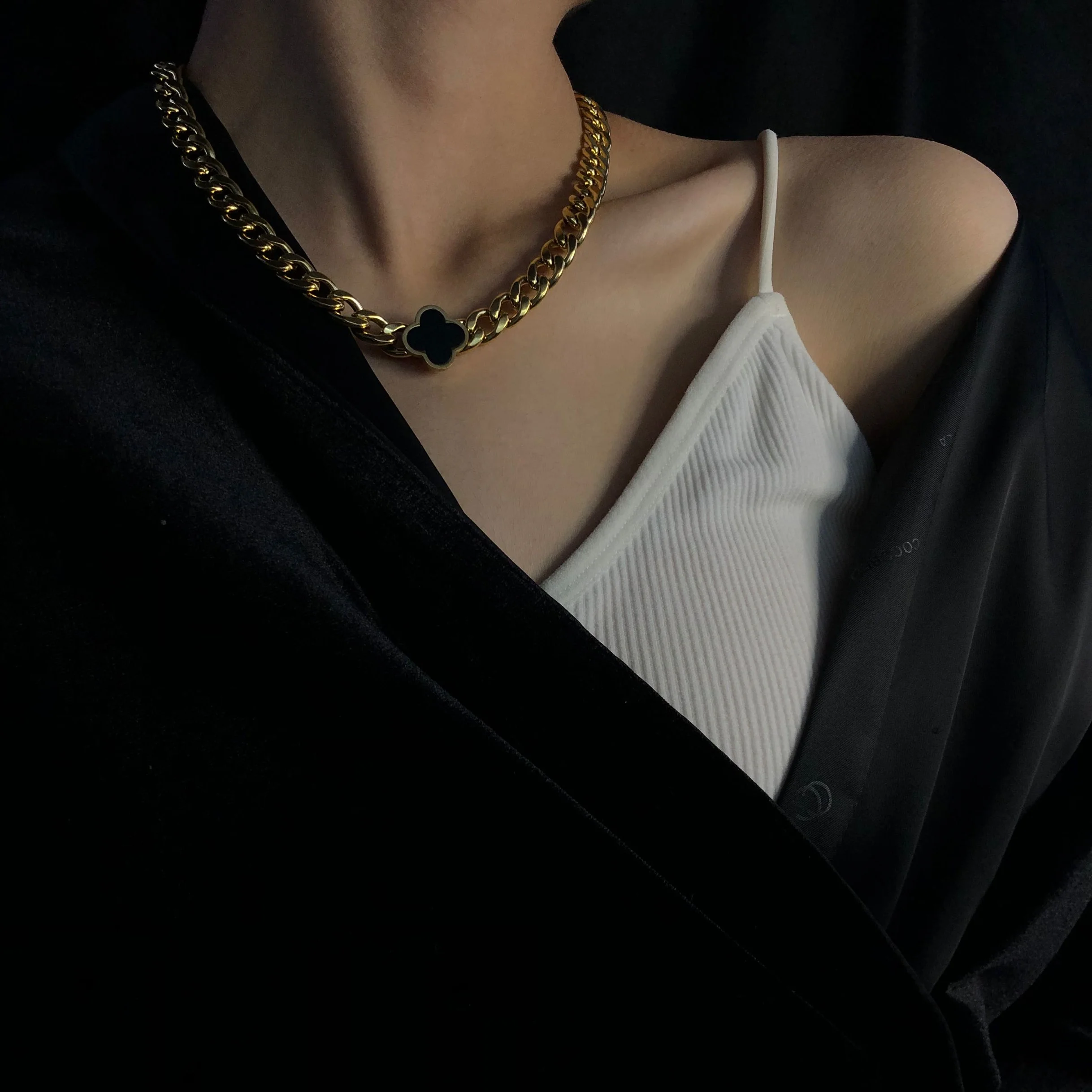 

Durable Using Low Price Women Gold Plated Choker Stainless Steel Chunky Necklace