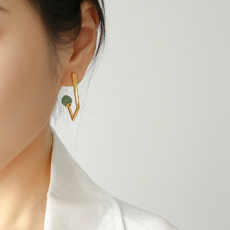 

Aimgal Retro fashion Dongling stone earrings elegant elegant earrings new design simple geometric earrings for women