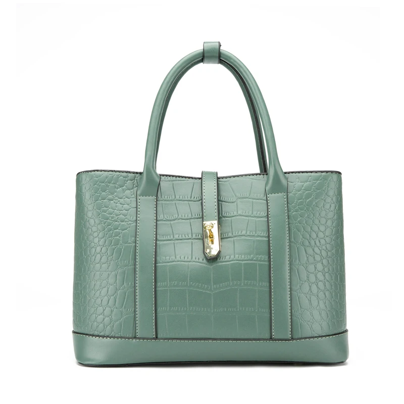

Fashion Women Summer Bright Color Large Capacity PU Leather Ladies Tote Hand bags, Black,gray,coffee,green