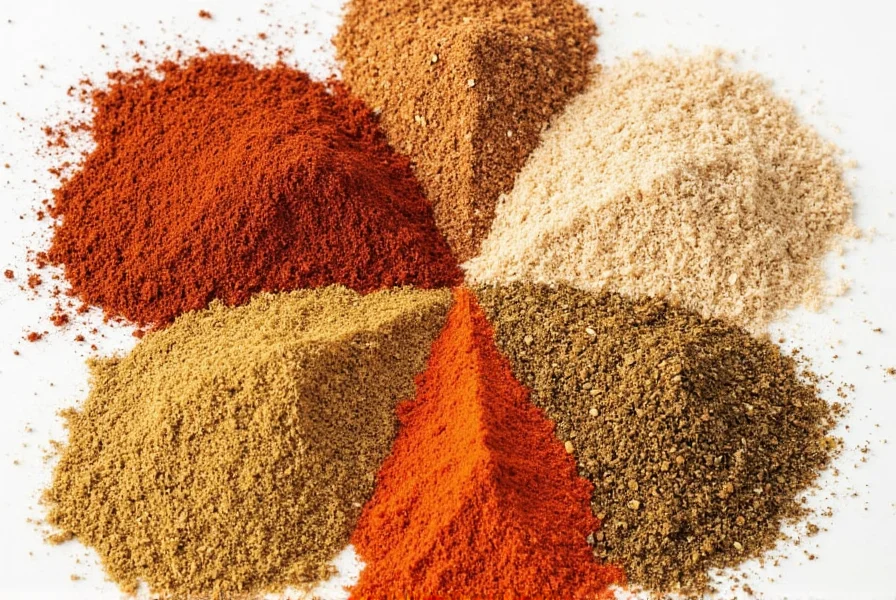 Thai spice stall with colorful ingredients