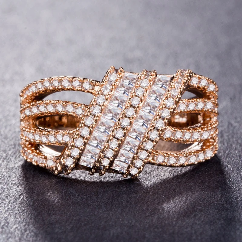 

New Fashion White Gold Color Man Ring Cubic Zirconia Rings for Women Top Quality Trendy Jewelry Accessories