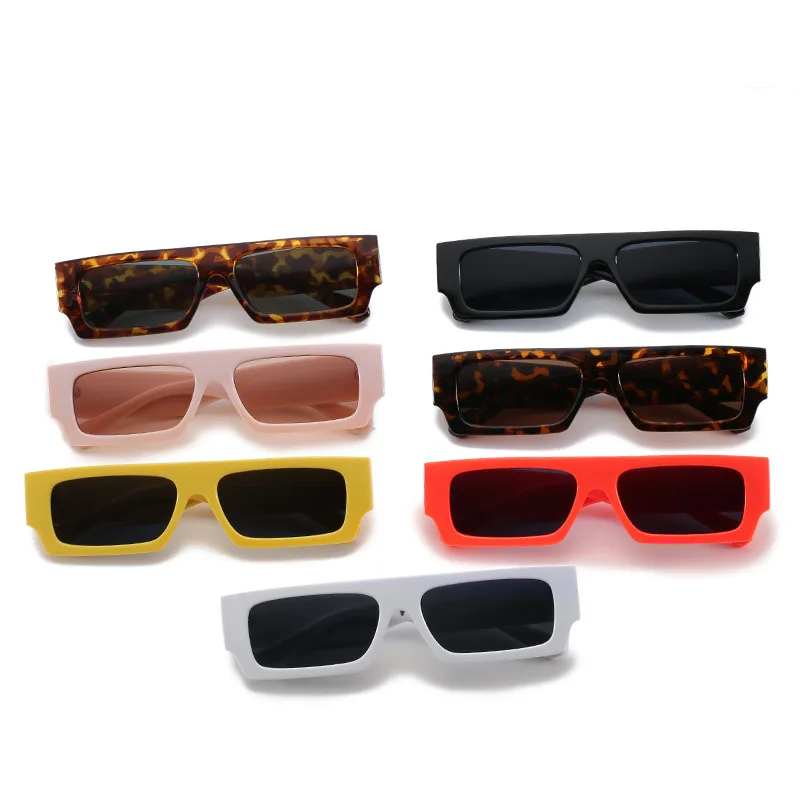 

2021 European and American fashion square sun glasses new design simplicity colour sunglasses