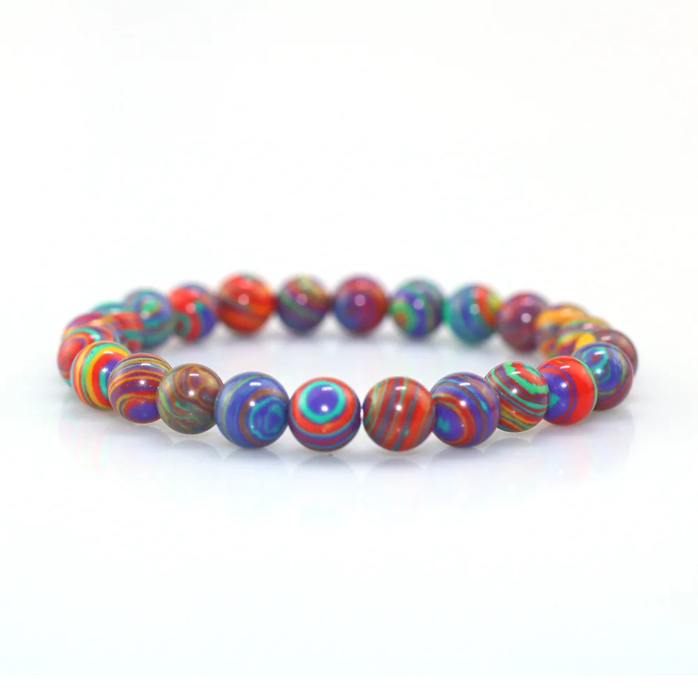 

Wholesale Cheap Stone Bracelets Red Malachite Bracelet Manmade Stone Beads Bracelet, As picture