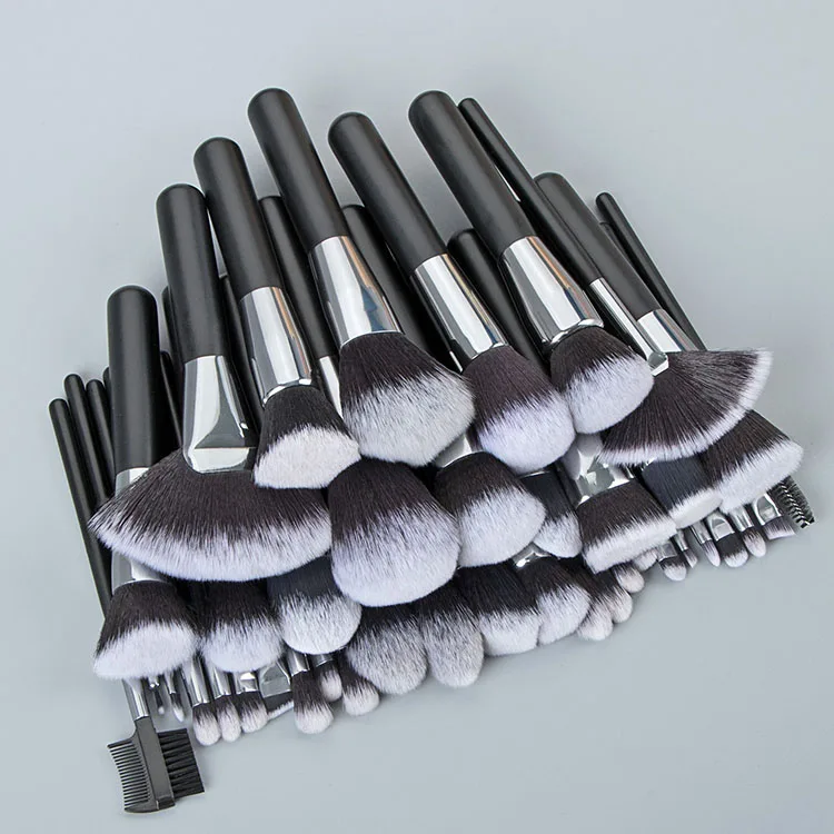 

40 pcs/set Professional Wooden Handle Private Label Makeup Brush Sets Freely Combined Custom Logo Vegan Full Set Makeup Brushes