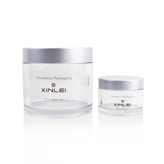 
manufacturer hot sale product 8oz 250g clear round plastic white PETG jar with lid for cosmetic cream hair care also for spice 