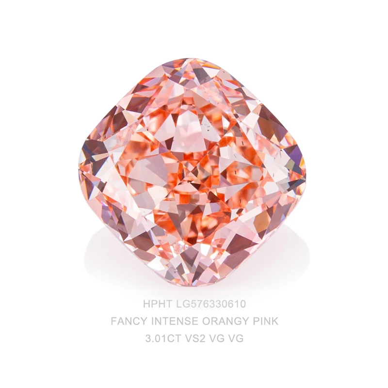 

Messi Gems IGI lab grown diamond 3.01CT LG576330610 fancy intense orangy pink lab diamond