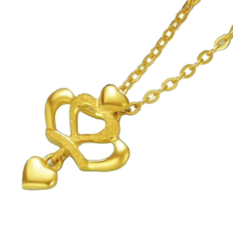 

Gold Crown Heart Pendant Brass Gold-Plated Plated Gold Ladies Jewelry