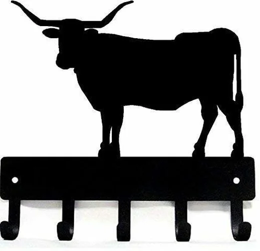 

Yinfa Factory Quality Brand new Decor Metal Wall Art Craft Texas Longhorn Steer Cow Key Rack - 6 Inch Wide/9 Inch Wide TY2036