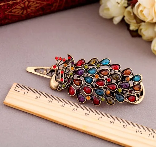 

ts007 Peacock Designs Hair Clamps Color Resin Designs Women Hair Accessory