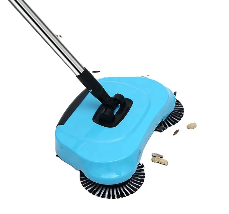 

Stainless Steel Sweeping Machine Push Type Hand Push Magic Broom Dustpan Handle Household Cleaning Package Hand Push Sweeper mop, Green