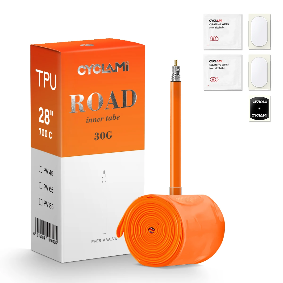 CYCLAMI 30g Road Bicycle Inner Tube 700 X 18/ 23 /25/ 28 /30 /32C FV 45mm 65mm 85mm Road Bike TPU Inner Tube Cycling Accessories
