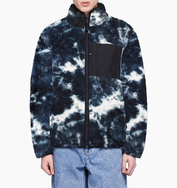 

2020 new design polar fleece jacket starry sky Tie Dye custom 100% polyester winter mens sherpa jacket, Customized color