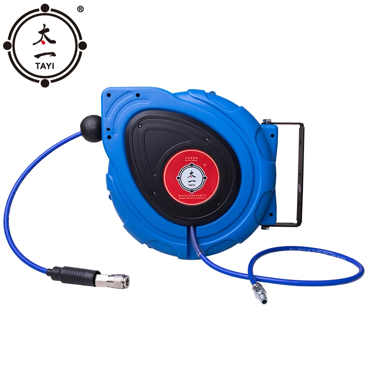 

China Factory Supply Retractable Wall Mounted Industrial Air/Water/Electric Hose Reel, Blue red yellow grey