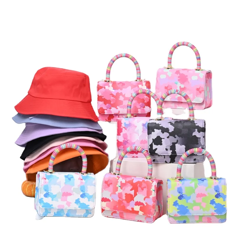 

Ladies One Shoulder Bag Hat Set Fashion Tie Dye Pu Handbags For Women