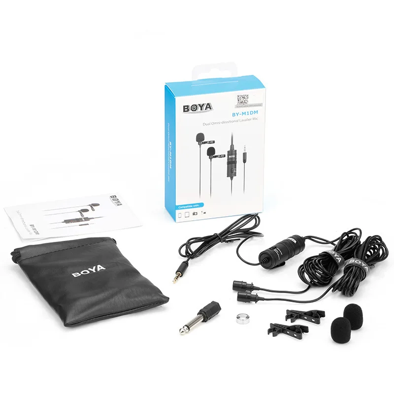 

BY-M1 Professional Microphone 6M Lavalier Stereo Audio Recorder Interview Clip Microphone