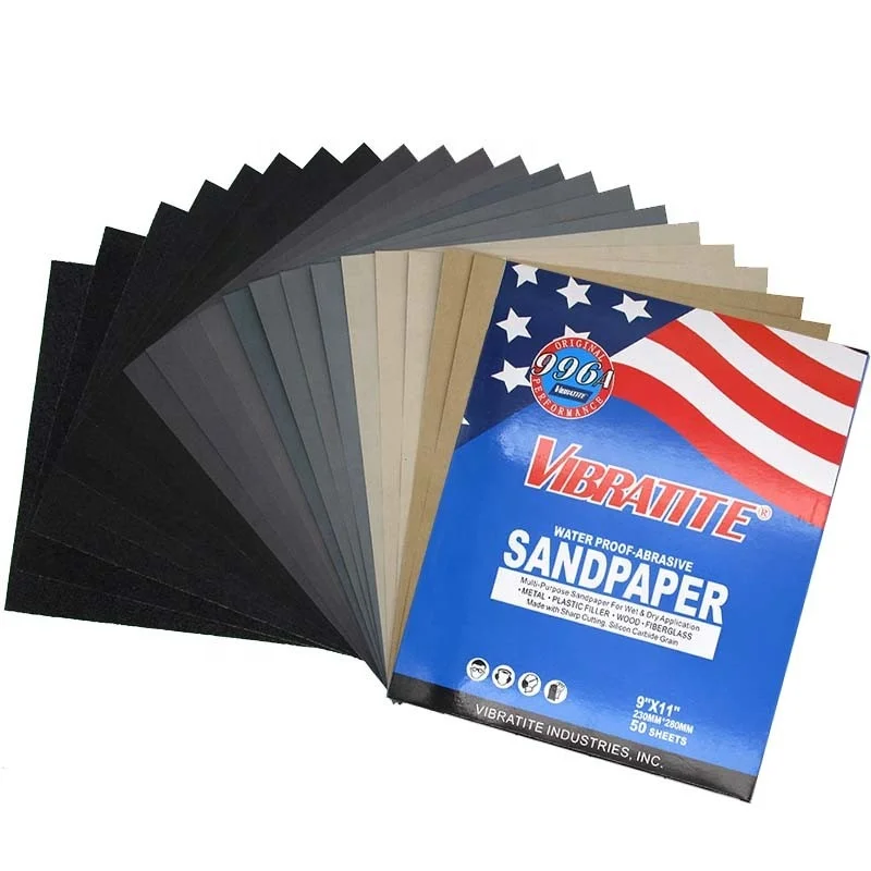 

9x11 Inch Wholesale 10000 Grit Silicon Carbide Abrasive Paper Waterproof Self Adhesive Sandpaper Sheets For Auto Body