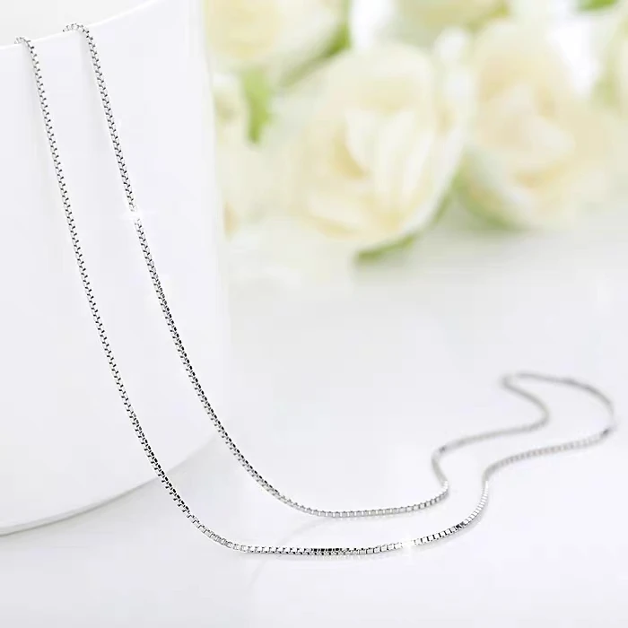 

Ready to Ship Wholesale Women Necklaces 18K Gold Plated Stainless Steel Silver Round Box Chain Necklace for Jewelry Making, Silver/gold/rose gold