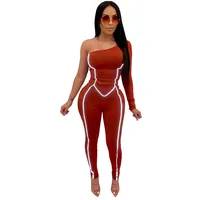 

Hight Quality Casual Reflective One Shoulder Bodysuit