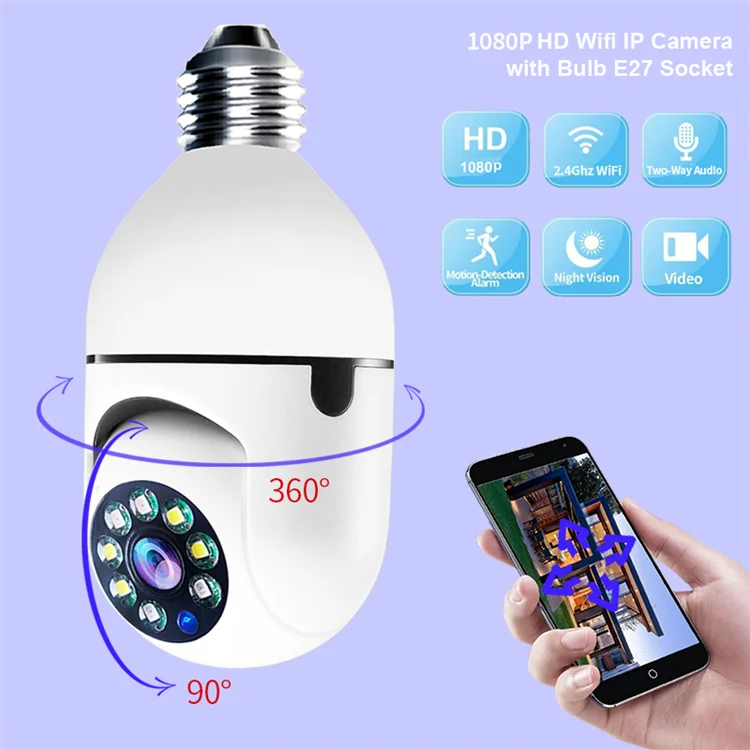 

1080p smart surveillance security camera type bulb