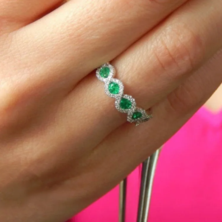 

High quality dubai gold cubic zirconia eternity finger ring designs women jewelry