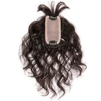 

Clip in Curly Hair Topper with Bangs Hair Patch Silk Base Human Hair Toupee For Women