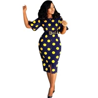 

2019 Women Clothing Summer Dress Polka Dot Elegant Fashion Dress Midi Casual Dress