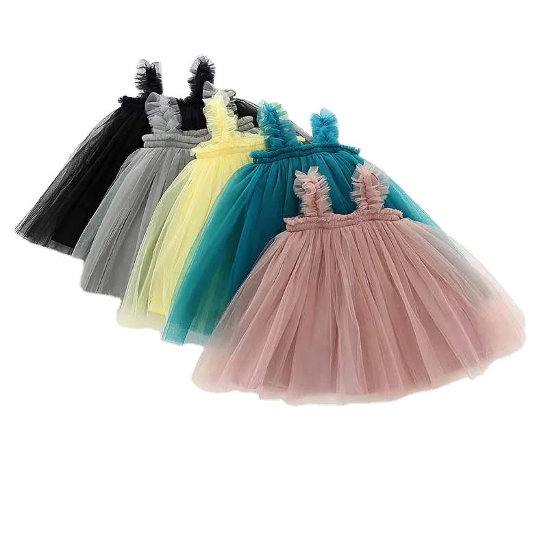 

DUDU Summer Baby Girls Dresses Tulle Solid Cute Gauzy TUTU Flutter Pinafore Dress Girl Princess Party Toddler Girls Dress