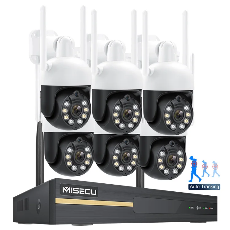 

8CH Wireless Nvr Kit 4k Security Camera System Wifi 3MO Ip Cctv PTZ Camera System With Micro And Speaker