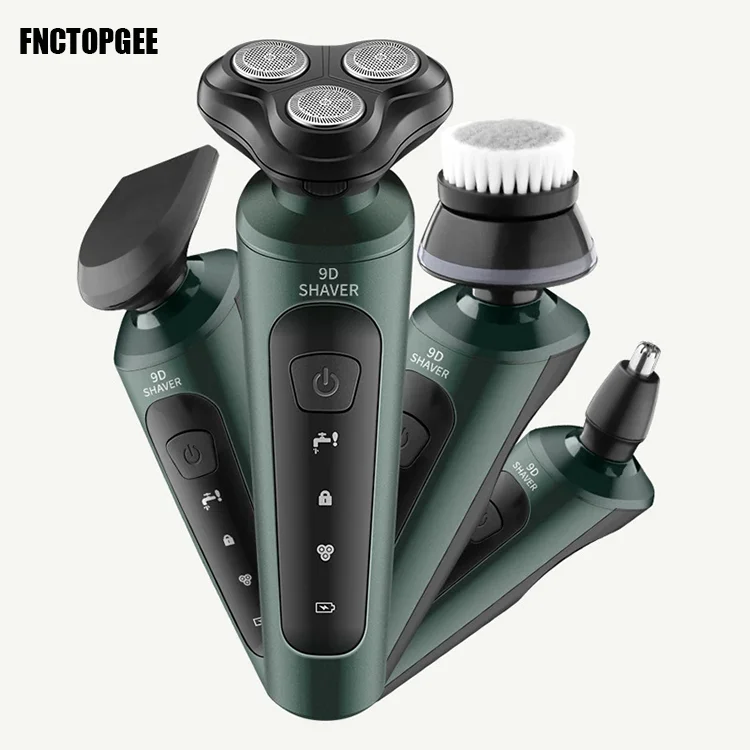 

Waterproof Mini Shaving Machine Rechargeable Razor Blade Shaver Portable Triple Blades Electric Shaver For Men, Green