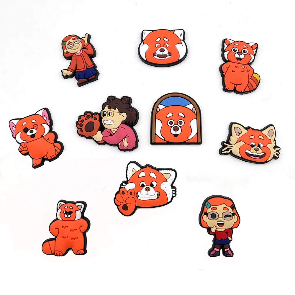 

Turning red design Cute Cartoon Bear soft PVC children's clogs charm decoration