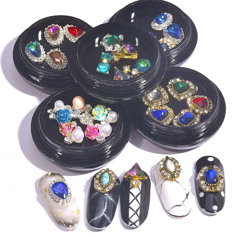 

High Quality DIY Alloy Jewelry Rhinestone Nail Art Accessories, Colorful