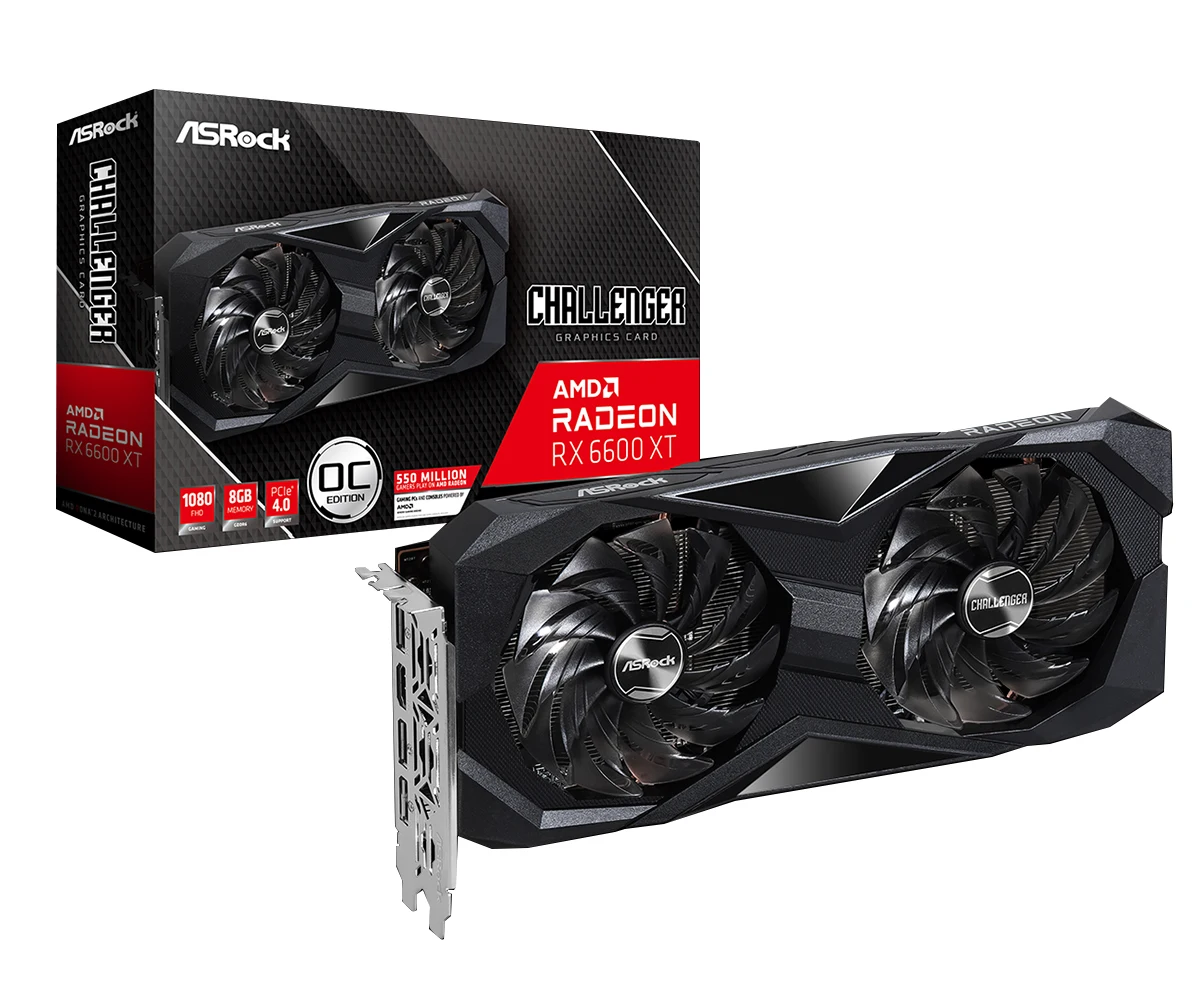 

New asrock AMD Radeon RX 6600 XT Challenger D 8GB OC For Gaming Desktop Gaming AMD GPU RX 6600 XT