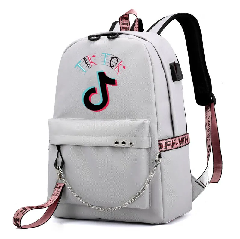 

woman backpack purse Backpack boys and girls Tik toc peripheral hot selling bag schoolbag USB rechargeable Korean leisure backpa, Customizable