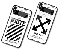 

American popular brand glass phone case for iphone6/7/8/11 off white for iphone for iphone xs/xr/11 pro max Case cover