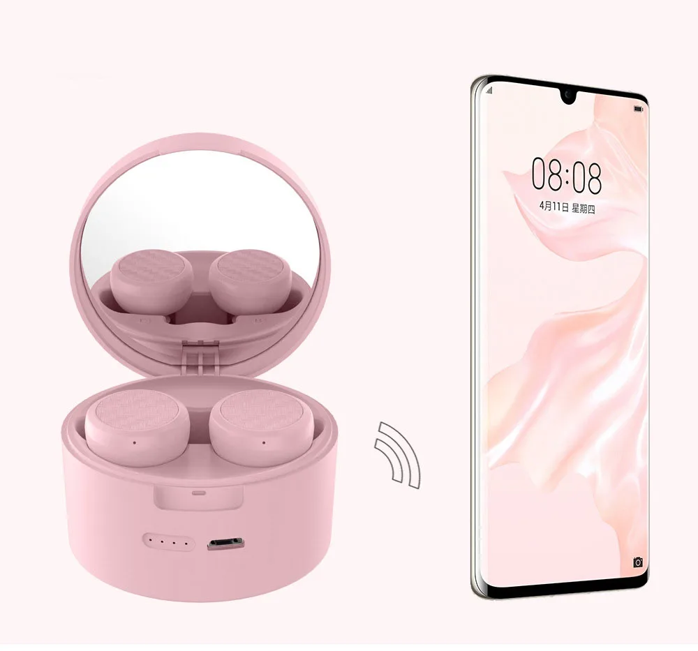 

Alibabas Gmmk Pro M22 New TWS In-Ear Student Sports Fitness Headset Girl Makeup Mirror Gift Design Solid Color Headset E-358, Customizable colors