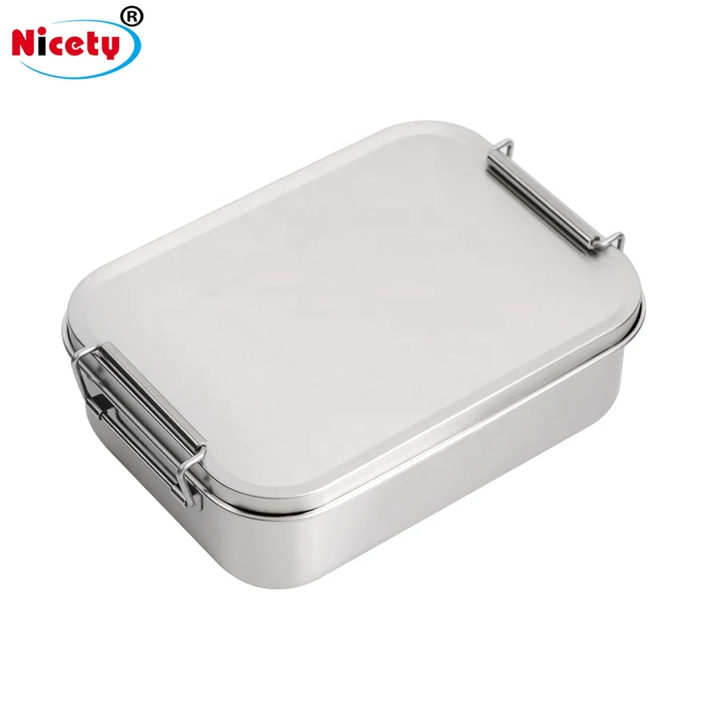 

Nicety One or two layers double buckle bento stainless steel lunch box bento box Amazon hot sale storage box for school